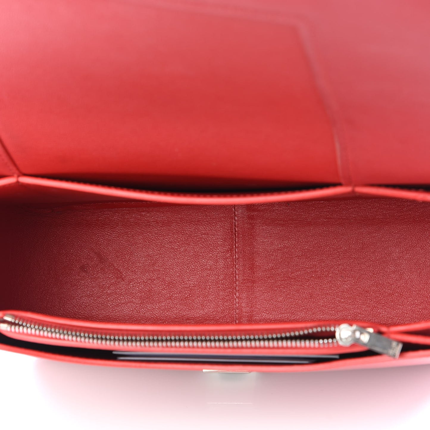 Shiny Smooth Calfskin Medium Frame Shoulder Bag Poppy Red Clay