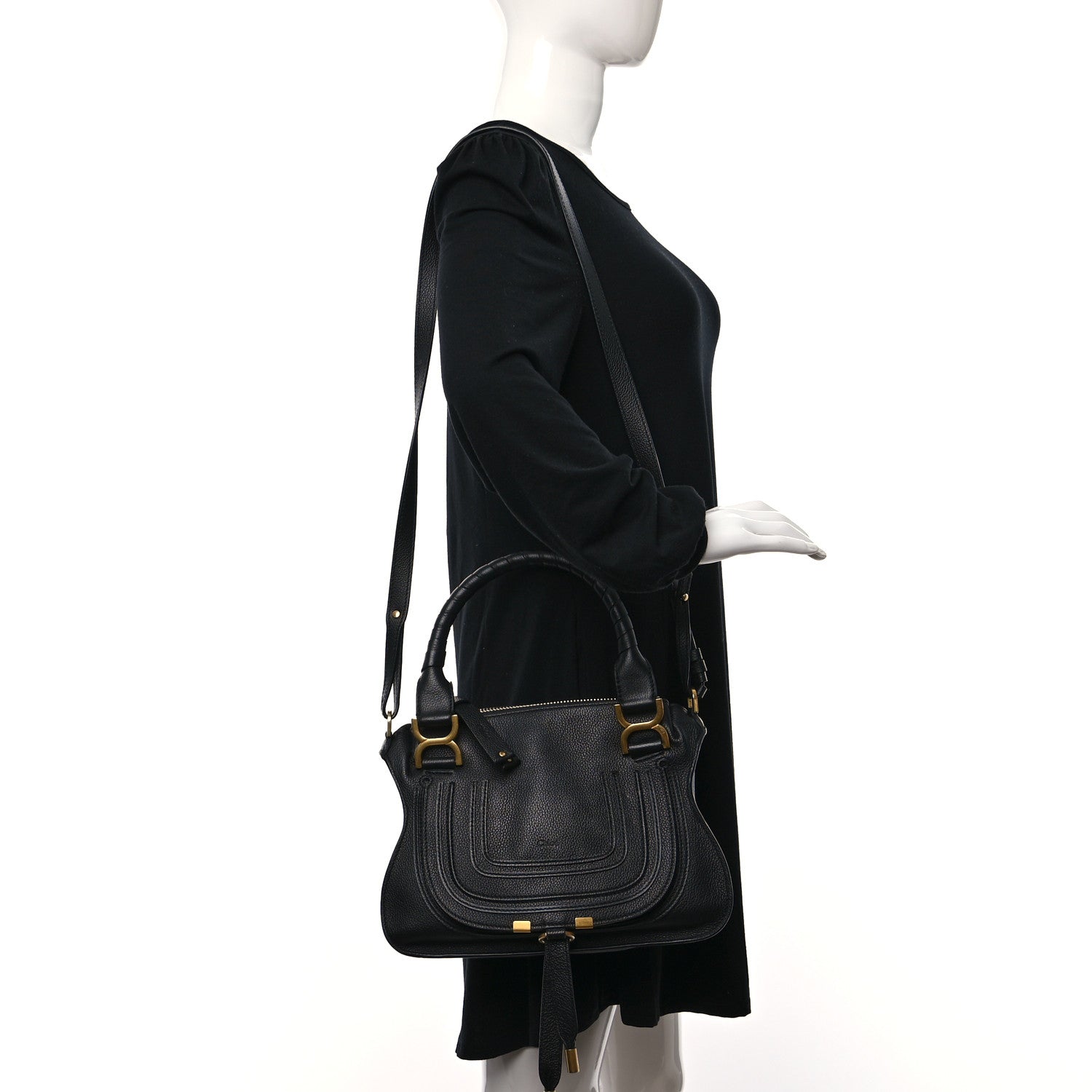 Chloe Calfskin Small Marcie Satchel Black 3 of 11
