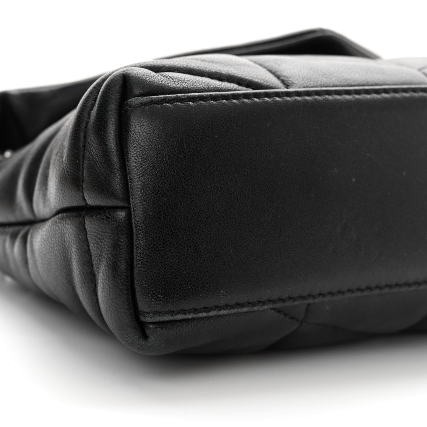 Lambskin Quilted Toy Loulou Puffer Monogram Chain Satchel Black