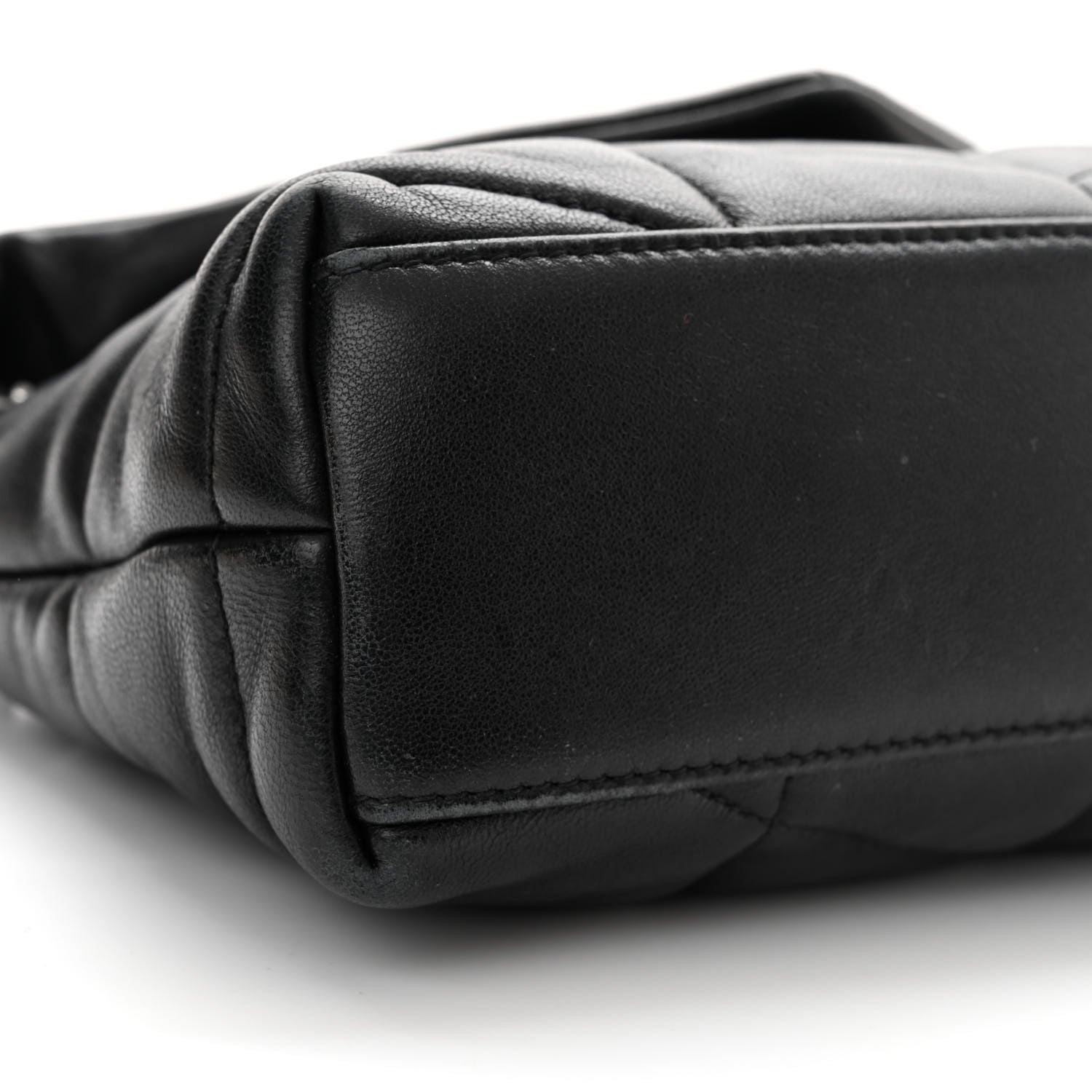Saint Laurent Lambskin Quilted Toy Loulou Puffer Monogram Chain Satchel Black 9 of 12
