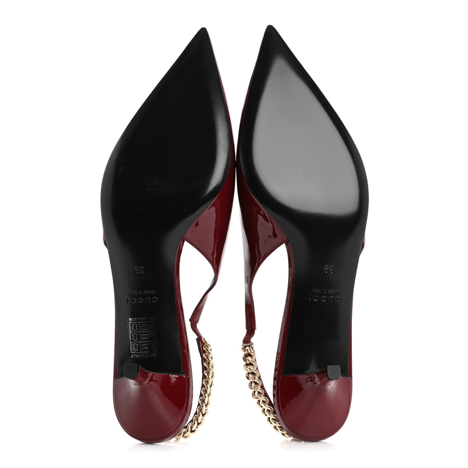 Gucci Patent Signoria 35mm Slingback Pumps 39 Rosso Ancora 6 of 10