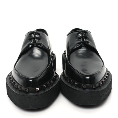 Valentino Garavani Calfskin Rockstud Womens M-Way Derby Loafers 41 Black 3 of 12