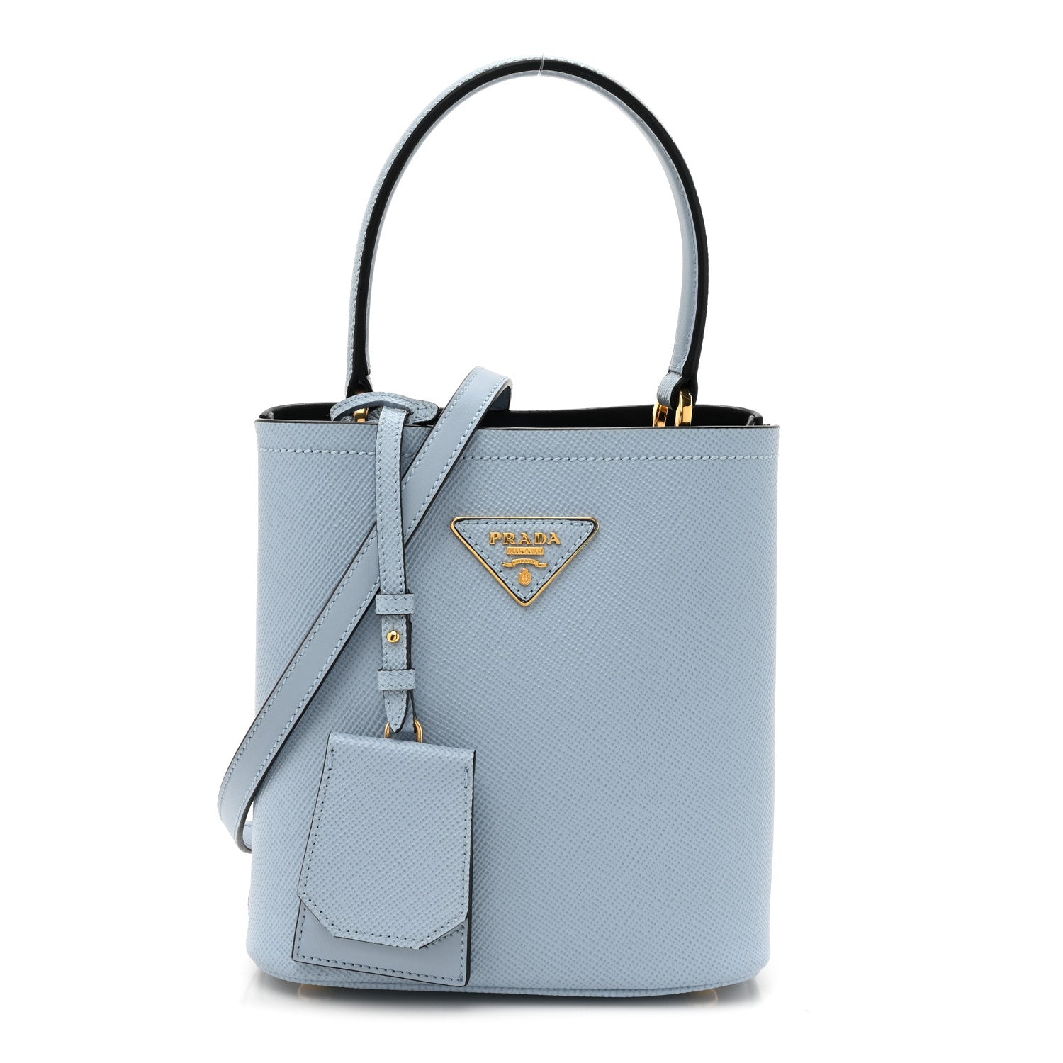 Prada Saffiano Cuir Calfskin Small Panier Bucket Bag Astrale Black 1 of 11