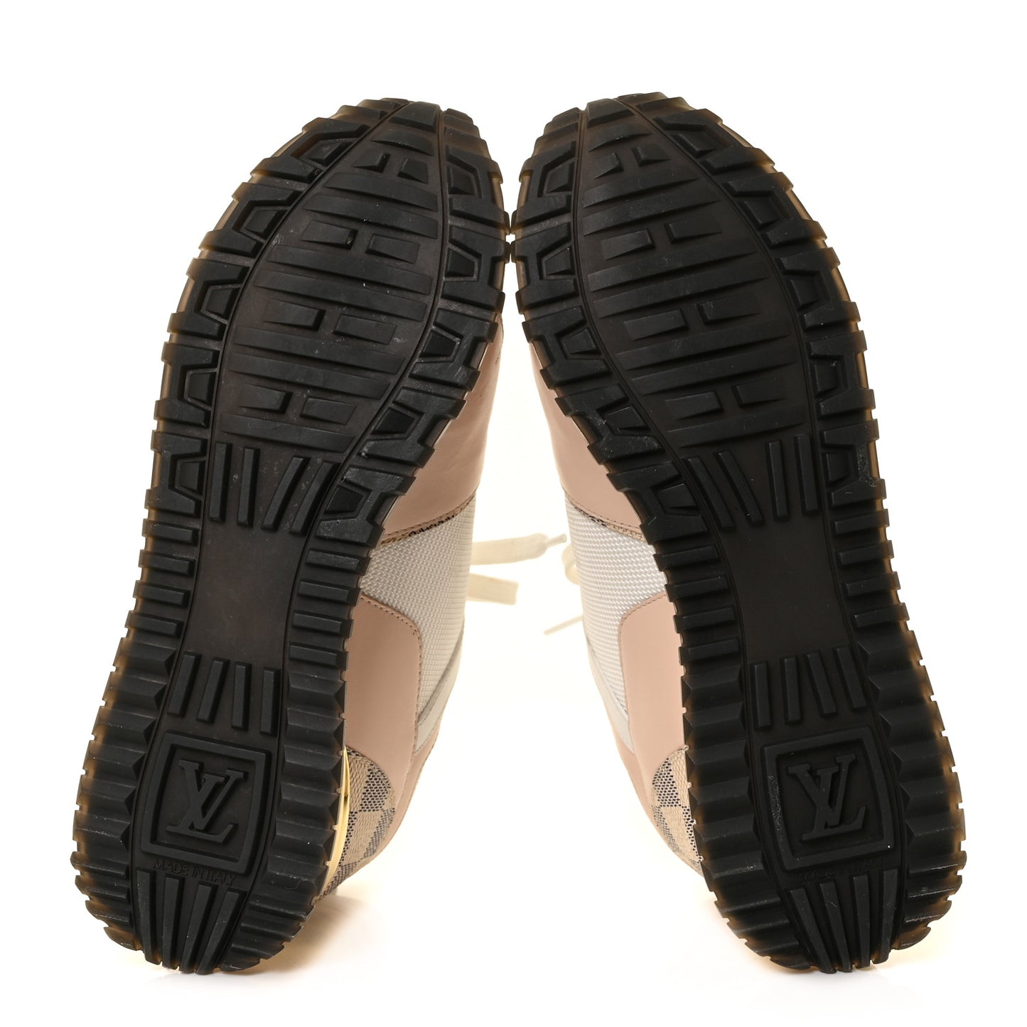 Calfskin Damier Azur Run Away Sneakers 37 White