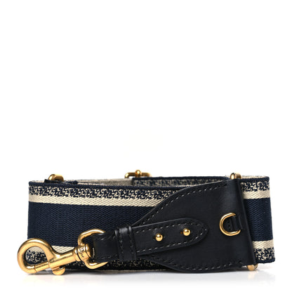 Christian Dior Canvas Embroidered Shoulder Strap Blue 1 of 3