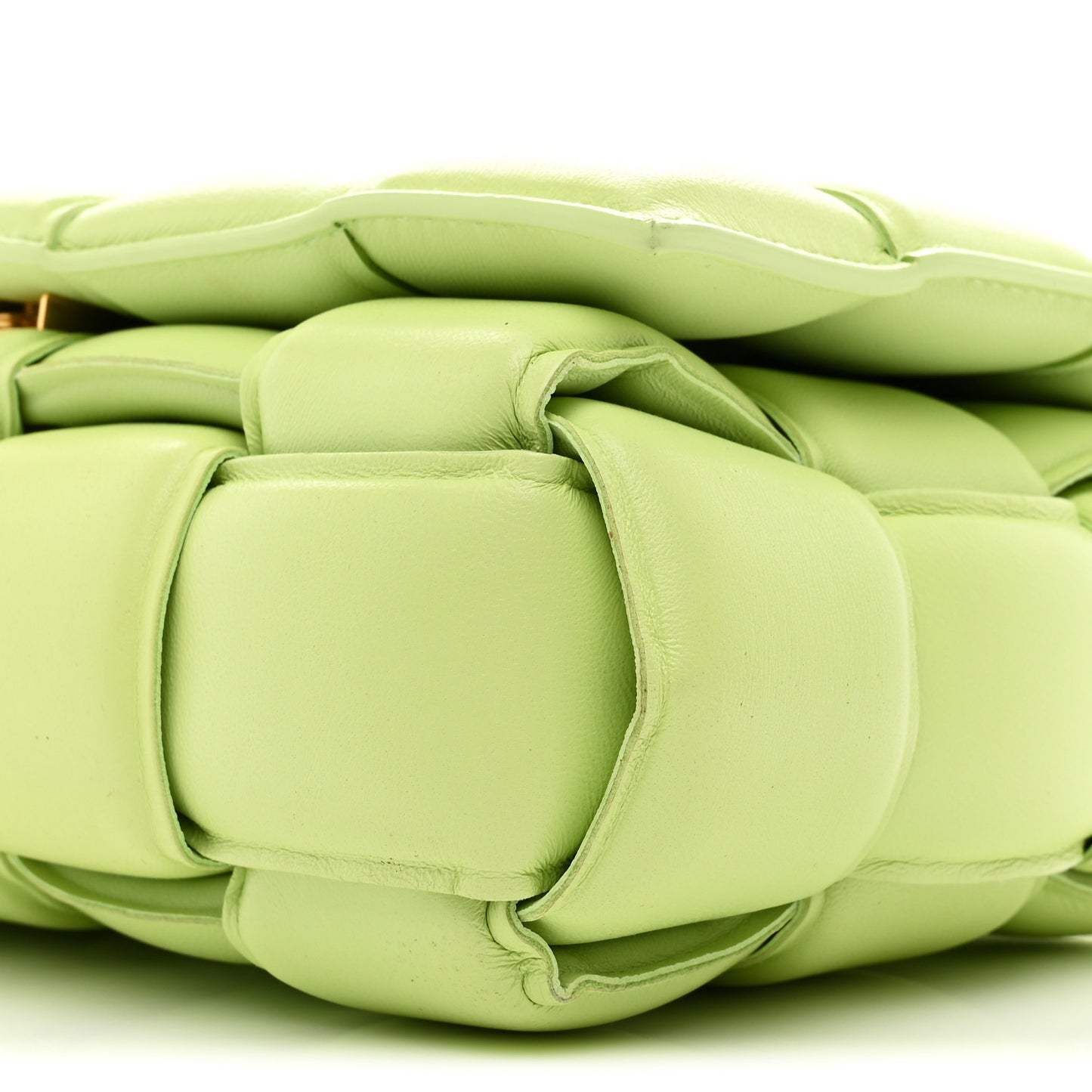 Nappa Maxi Intreccio Padded Cassette Crossbody Bag Fennel