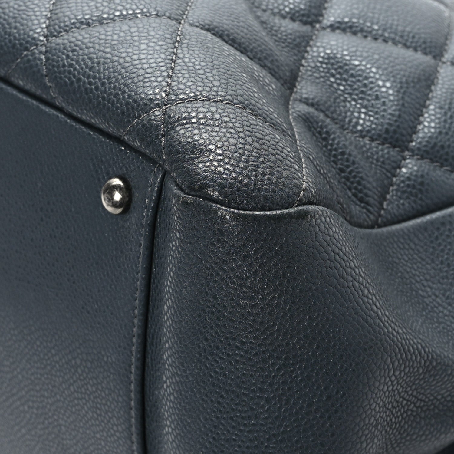 Chanel Caviar Quilted XL Grand Shopping Tote GST Blue 9 of 12
