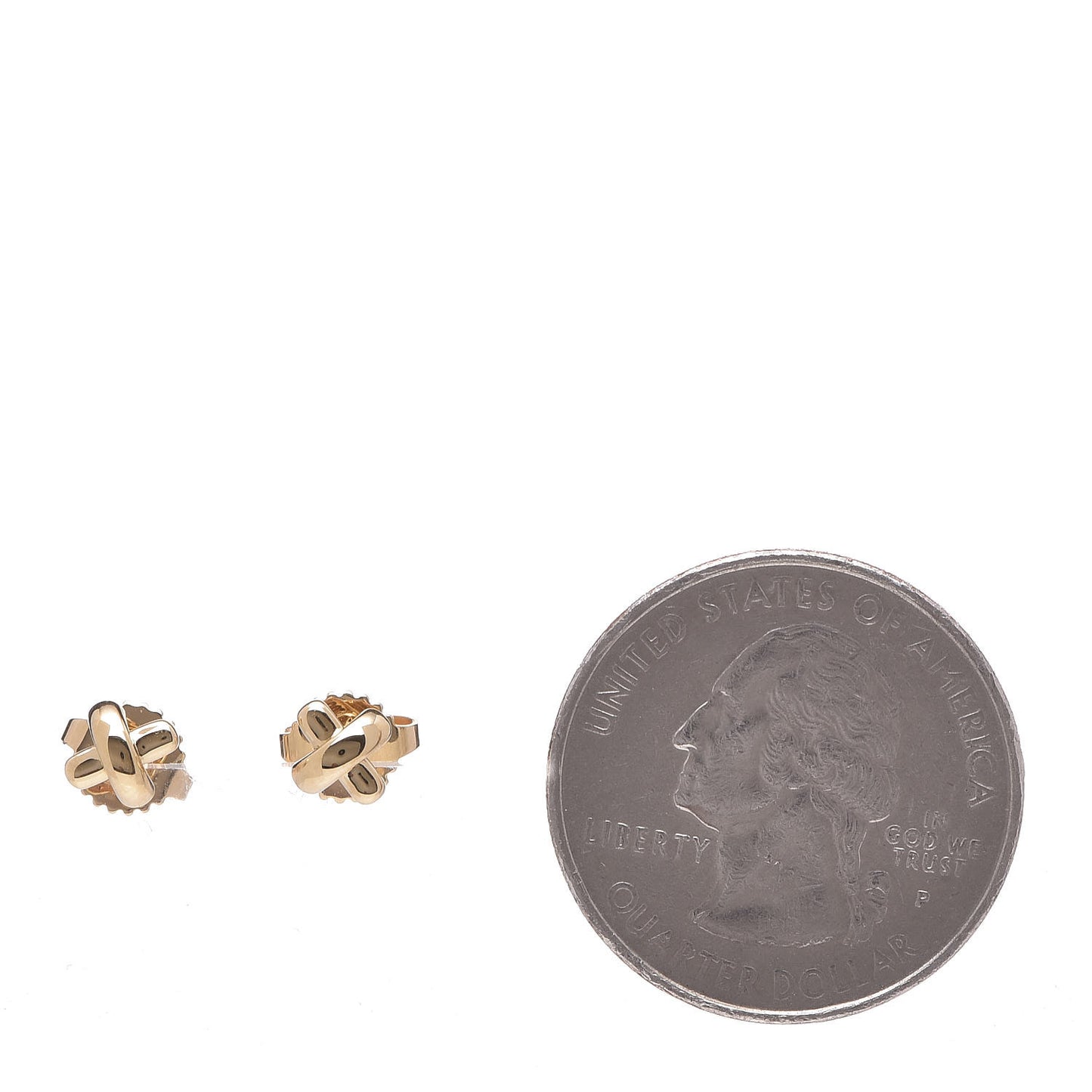 18K Yellow Gold 6mm Cross Stitch Earrings