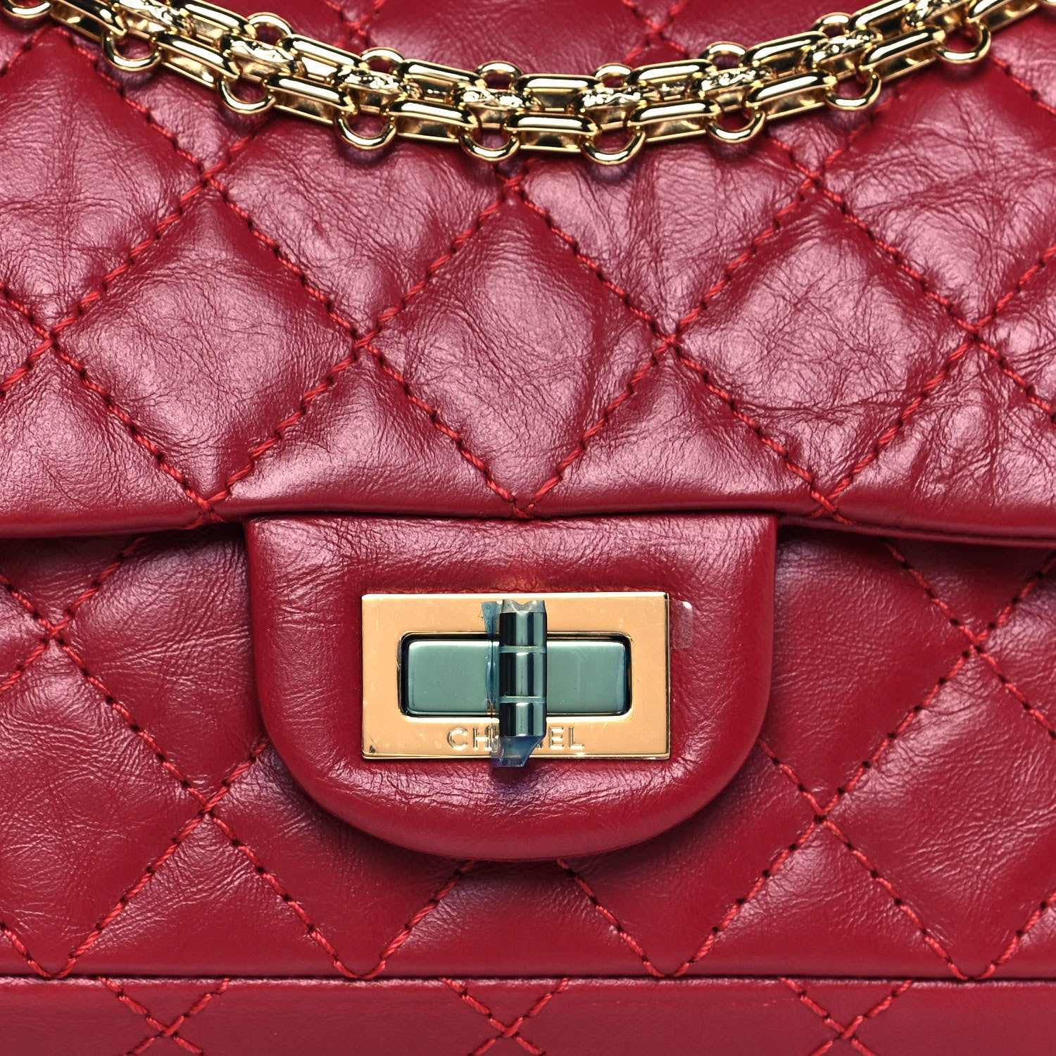 Chanel Aged Calfskin Quilted 2.55 Reissue Mini Flap Red 8 of 15