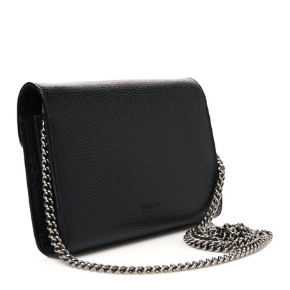 Gucci Calfskin Mini Dionysus Chain Wallet Black 3 of 11