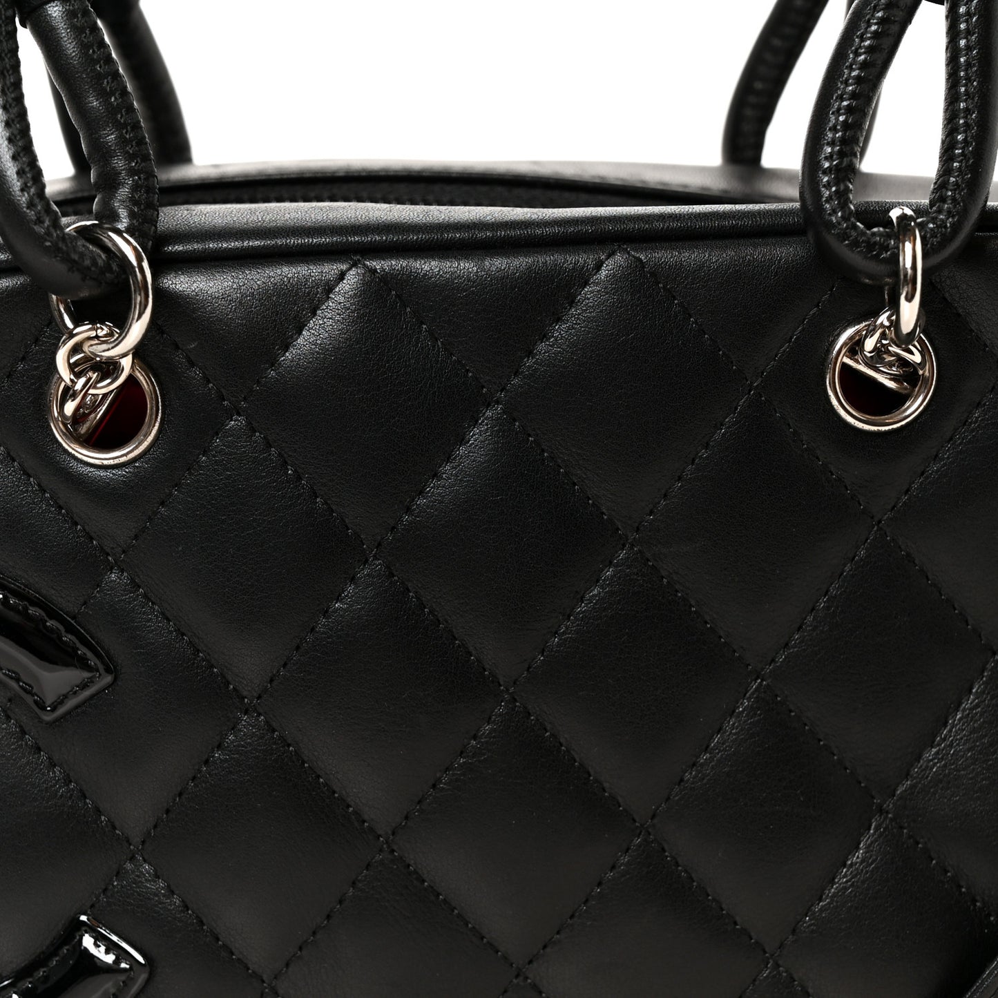 Calfskin Quilted Small Cambon Bowler Black