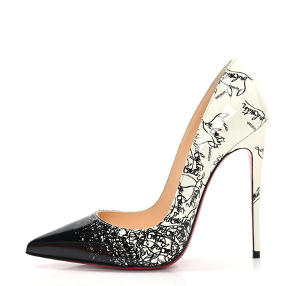 Christian Louboutin Patent Degraloubi Printed Pigalle Follies 100 Pumps 36.5 Black 1 of 7