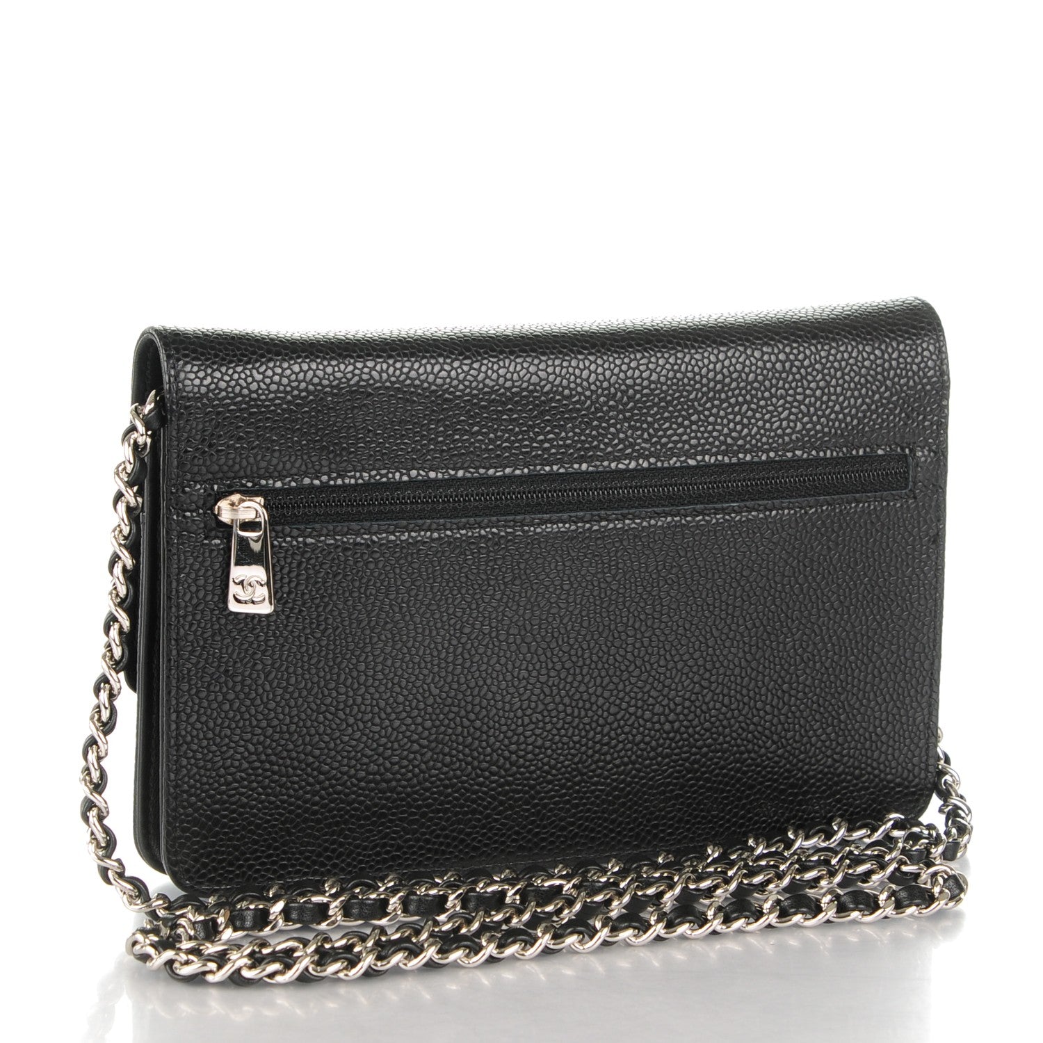 Chanel Caviar Timeless CC Wallet On Chain WOC Black 3 of 8