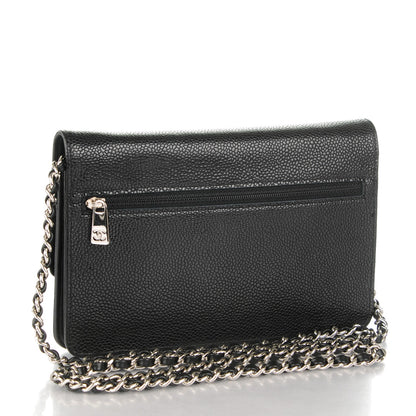 Chanel Caviar Timeless CC Wallet On Chain WOC Black 3 of 8