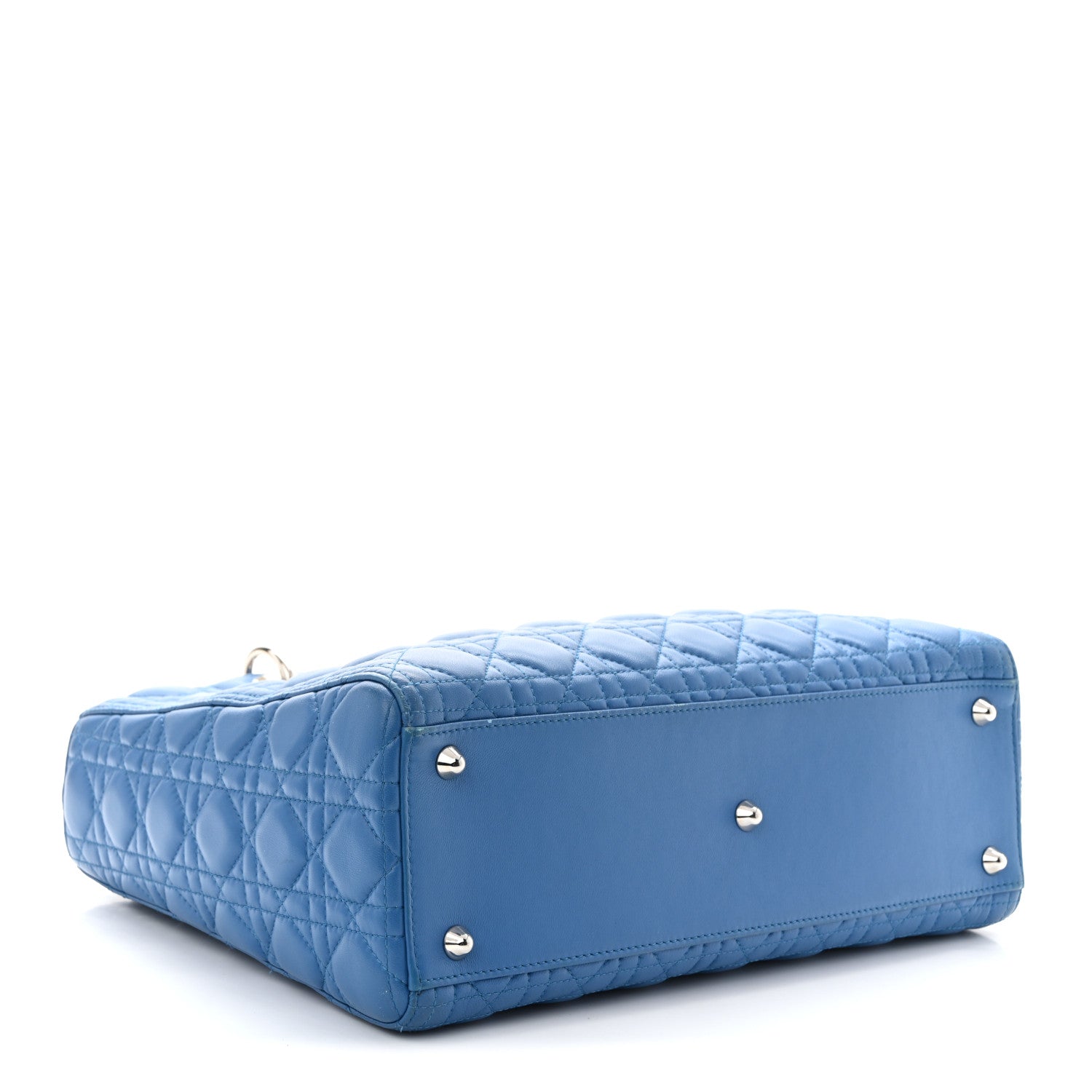 Christian Dior Lambskin Cannage Large Lady Dior Blue 4 of 11