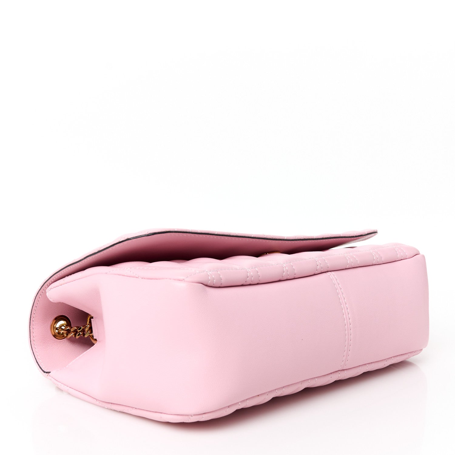 Versace Nappa Quilted Virtus Shoulder Bag Pink 4 of 11