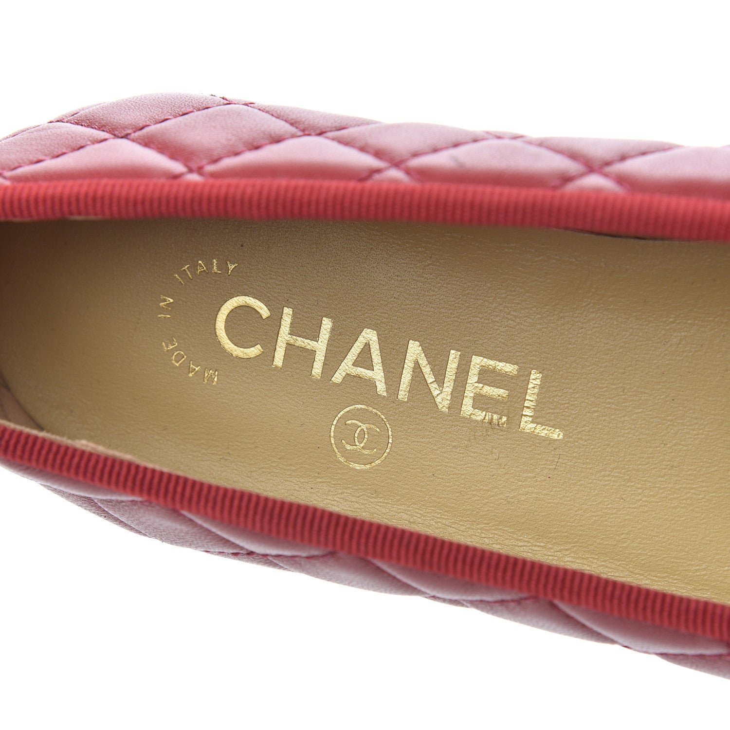 Chanel Lambskin Quilted CC Cap Toe Ballerina Flats 36.5 Red 7 of 16