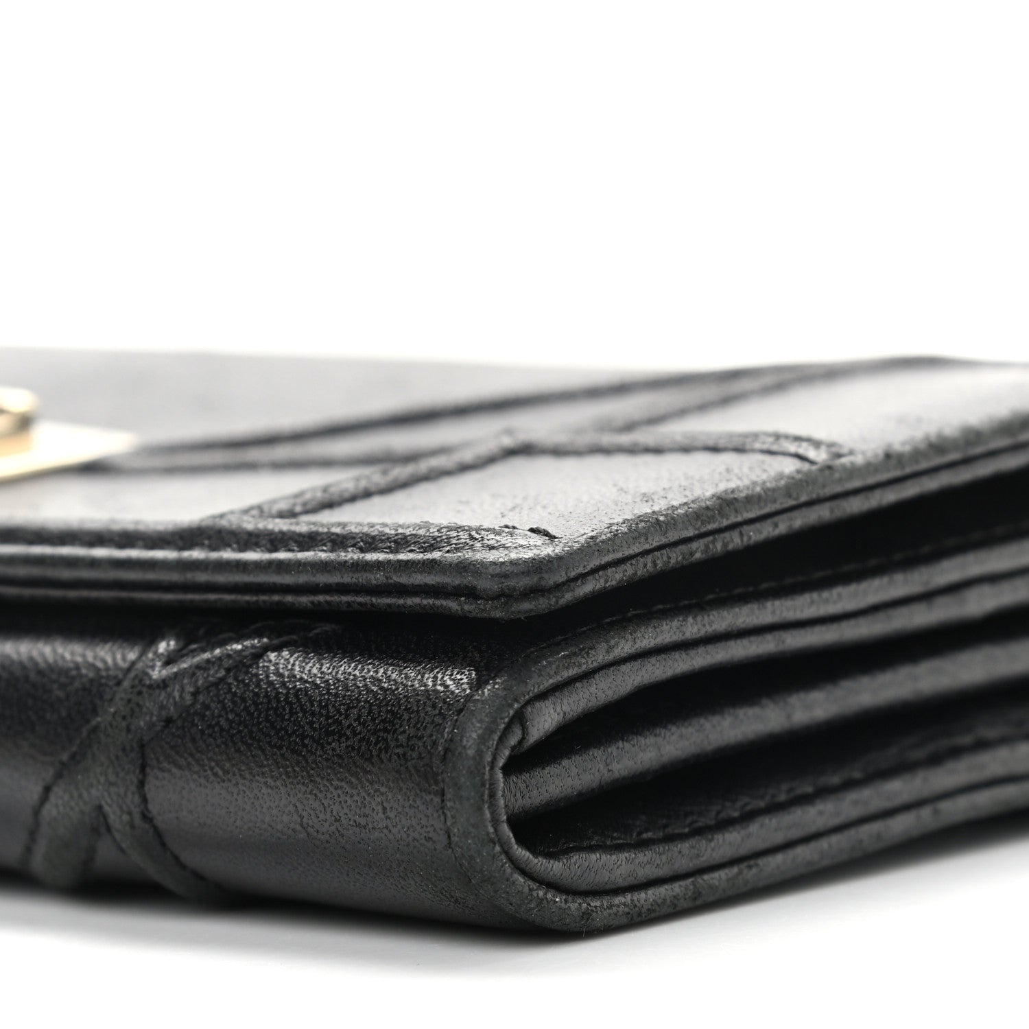 Christian Dior Grained Calfskin Diorama Wallet on Chain Pouch Black 6 of 15