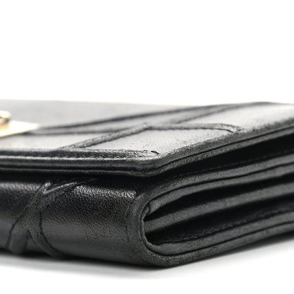 Christian Dior Grained Calfskin Diorama Wallet on Chain Pouch Black 6 of 15