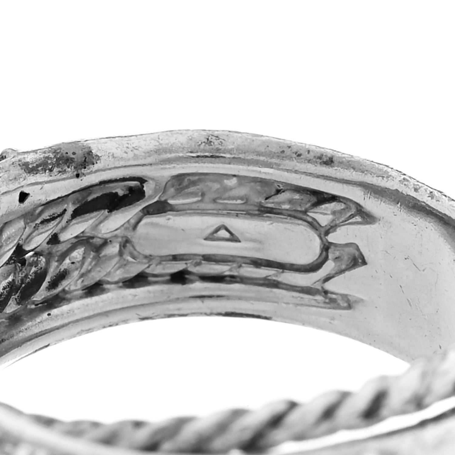 David Yurman Sterling Silver Diamond 7mm Crossover Ring 50 5.5 5 of 5