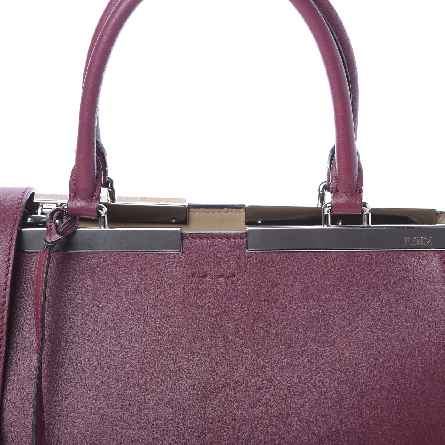 Vitello Dolce Marmol Shiny Nappa Petite 3Jours Tote Bordeaux