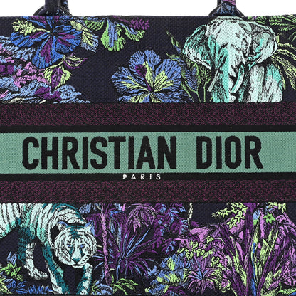 Christian Dior Canvas Embroidered Medium Toile de Jouy Voyage Book Tote Blue Multicolor 8 of 12