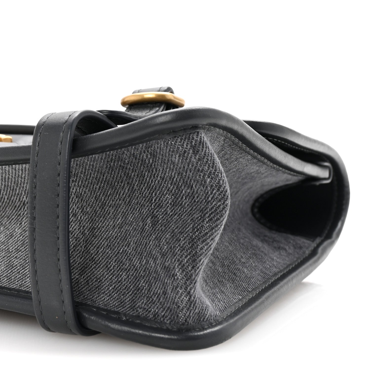 Chanel Washed Denim Quilted Messenger Flap Black 10 of 10