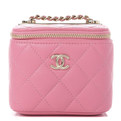 Chanel Lambskin Quilted Mini Vanity Case With Chain Pale Pink 1 of 10