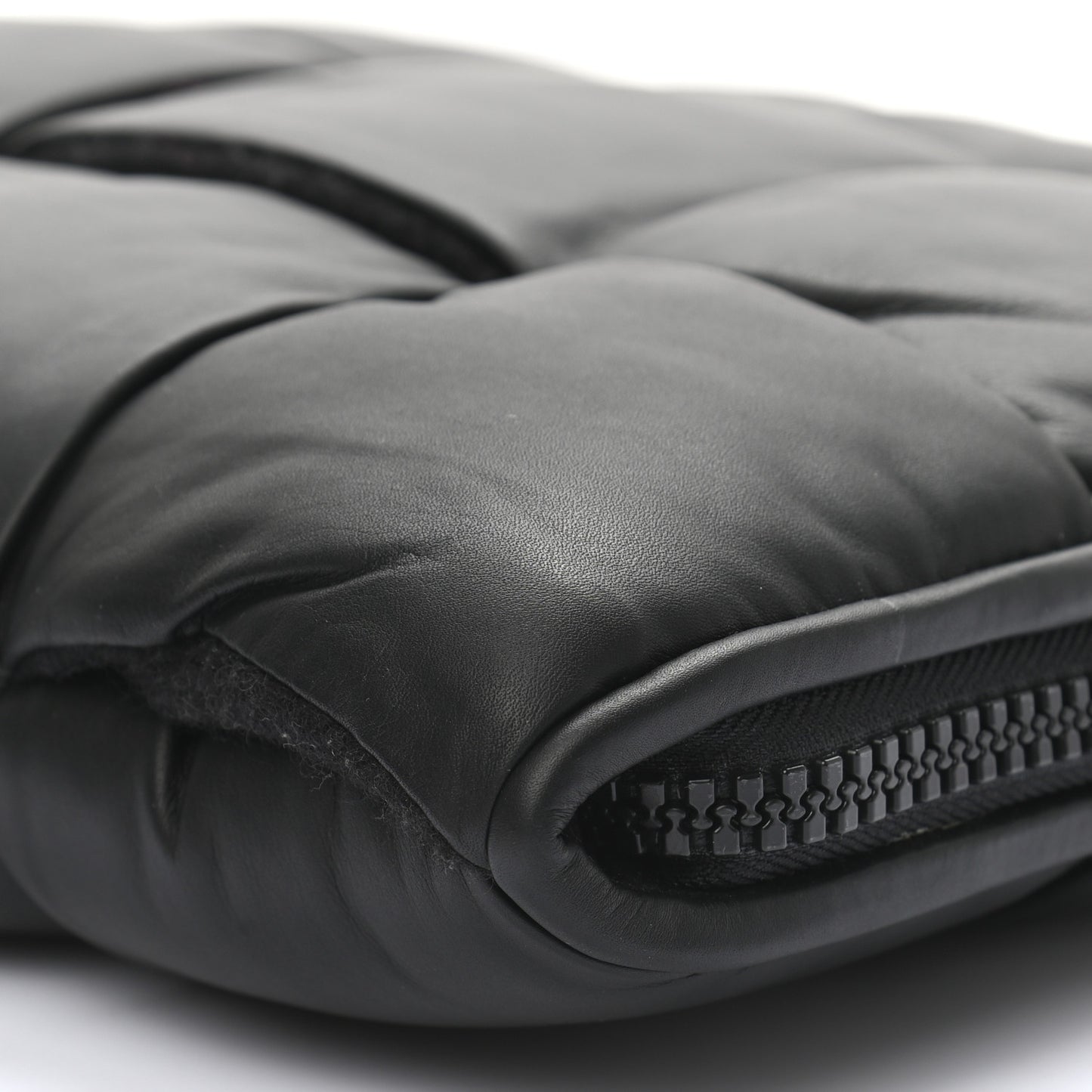 Calfskin Maxi Intrecciato Puffy Laptop Pouch Black