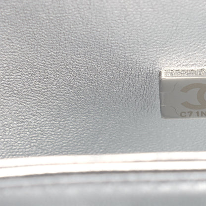 Chanel Hammered Metallic Calfskin Quilted Flap Silver 7 of 9