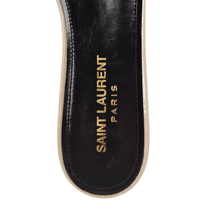 Saint Laurent Patent Calfskin Nu Pied 05 Slide Sandals 38.5 Off White 7 of 9