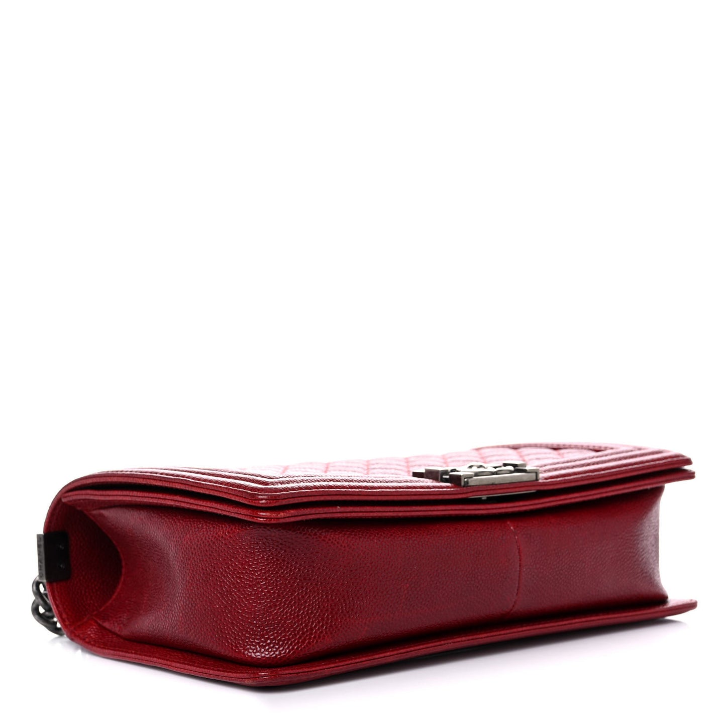 Caviar Quilted New Medium Boy Flap Dark Red