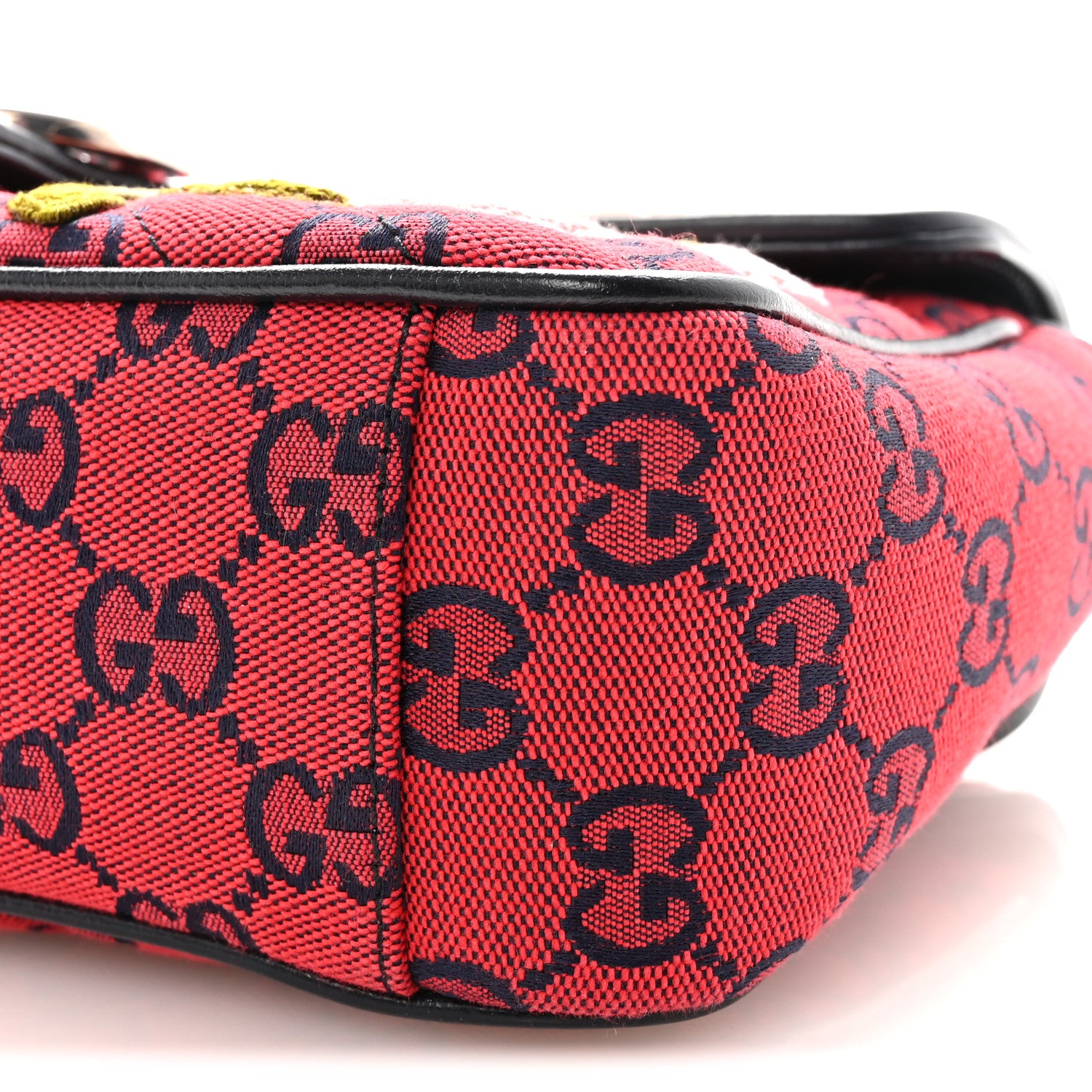 Gucci Monogram Multicolor Matelasse Diagonal Floral Embroidered Super Mini GG Marmont Shoulder Bag Red Blue Multicolor 10 of 10
