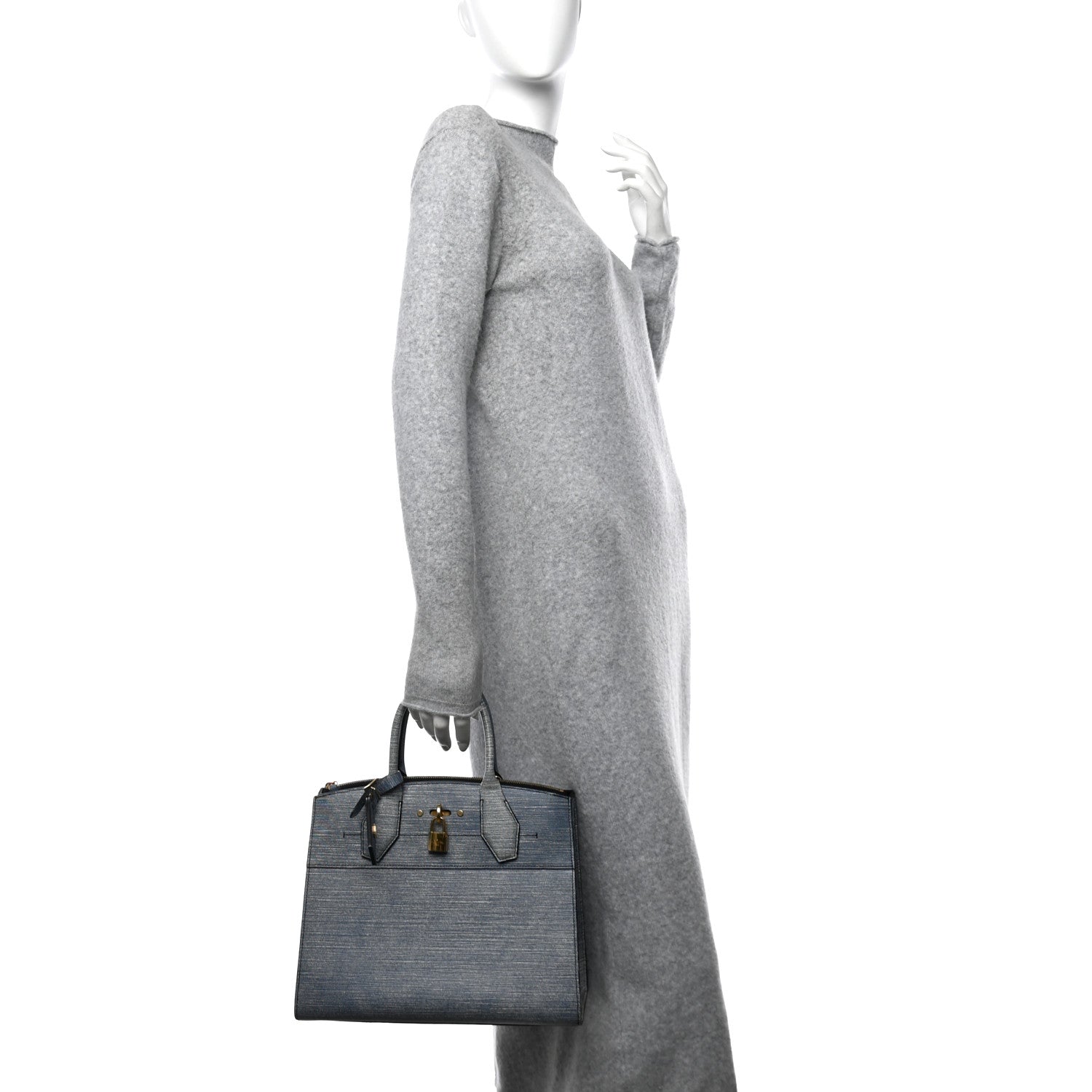 Louis Vuitton Epi City Steamer MM Blue Jean 2 of 9