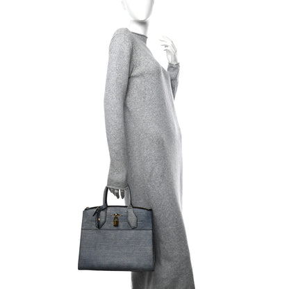 Louis Vuitton Epi City Steamer MM Blue Jean 2 of 9