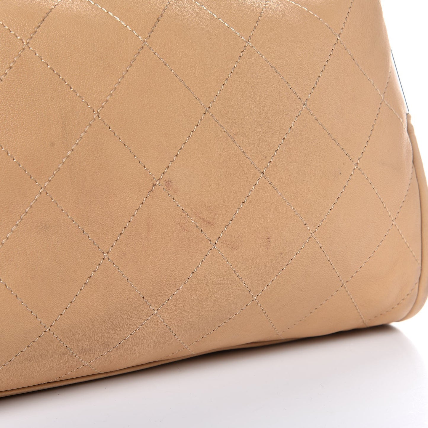 Lambskin Stitched Medium Ultimate Soft Tote Beige