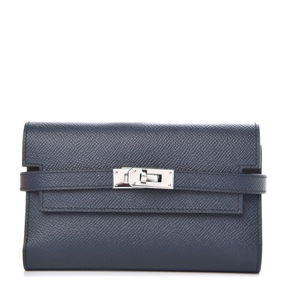 Hermes Epsom Medium Kelly Wallet Bleu Indigo Rose Pourpre 1 of 6