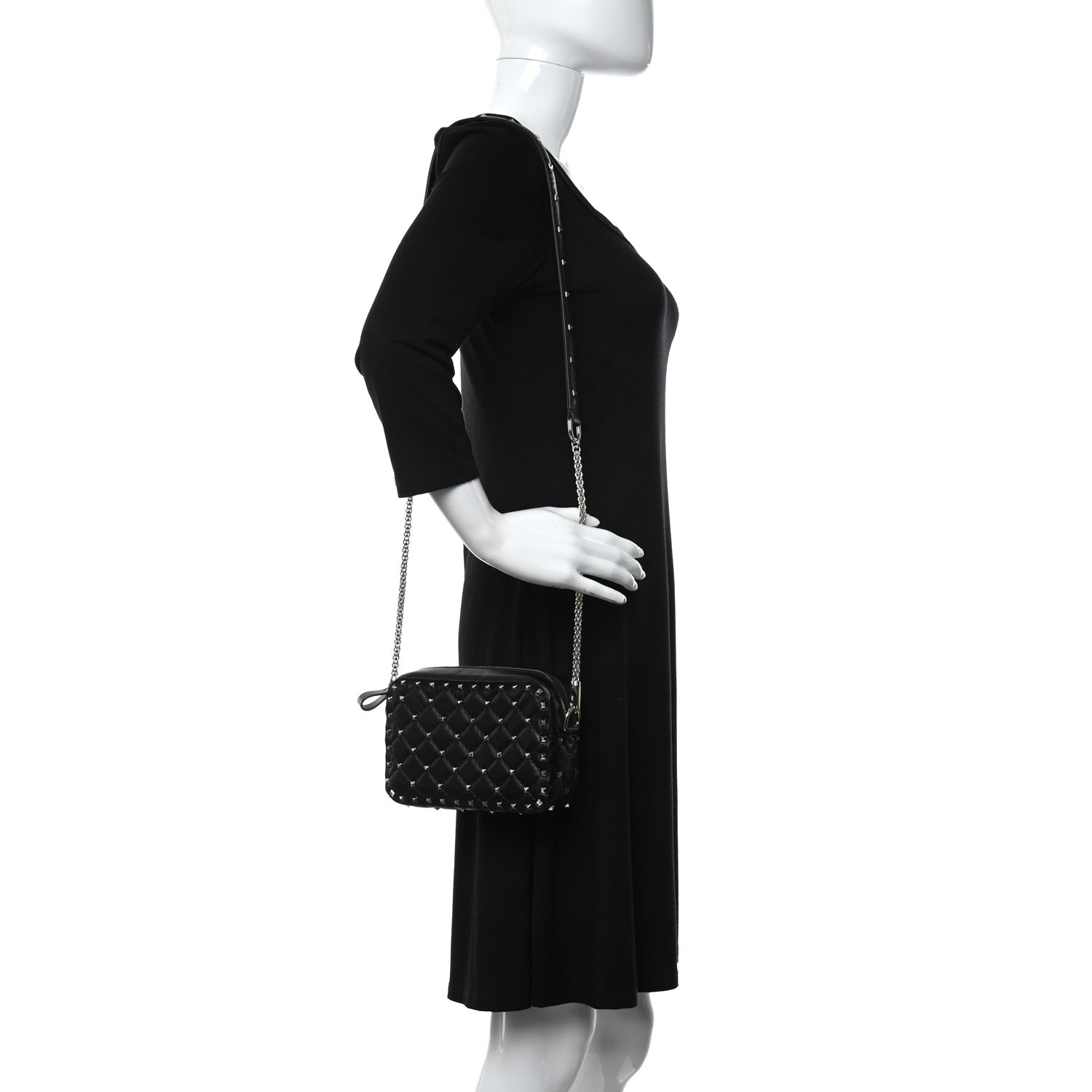 Valentino Garavani Nappa Rockstud Spike Camera Crossbody Bag Black 2 of 10