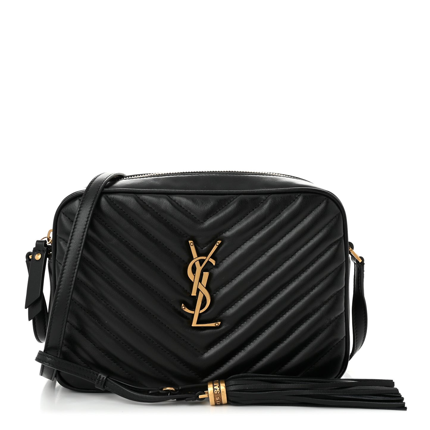 Calfskin Matelasse Monogram Lou Camera Bag Black