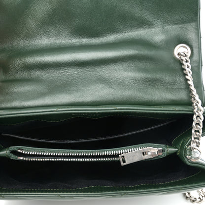 Saint Laurent Calfskin Y Quilted Monogram Small Loulou Chain Satchel Olive 5 of 9