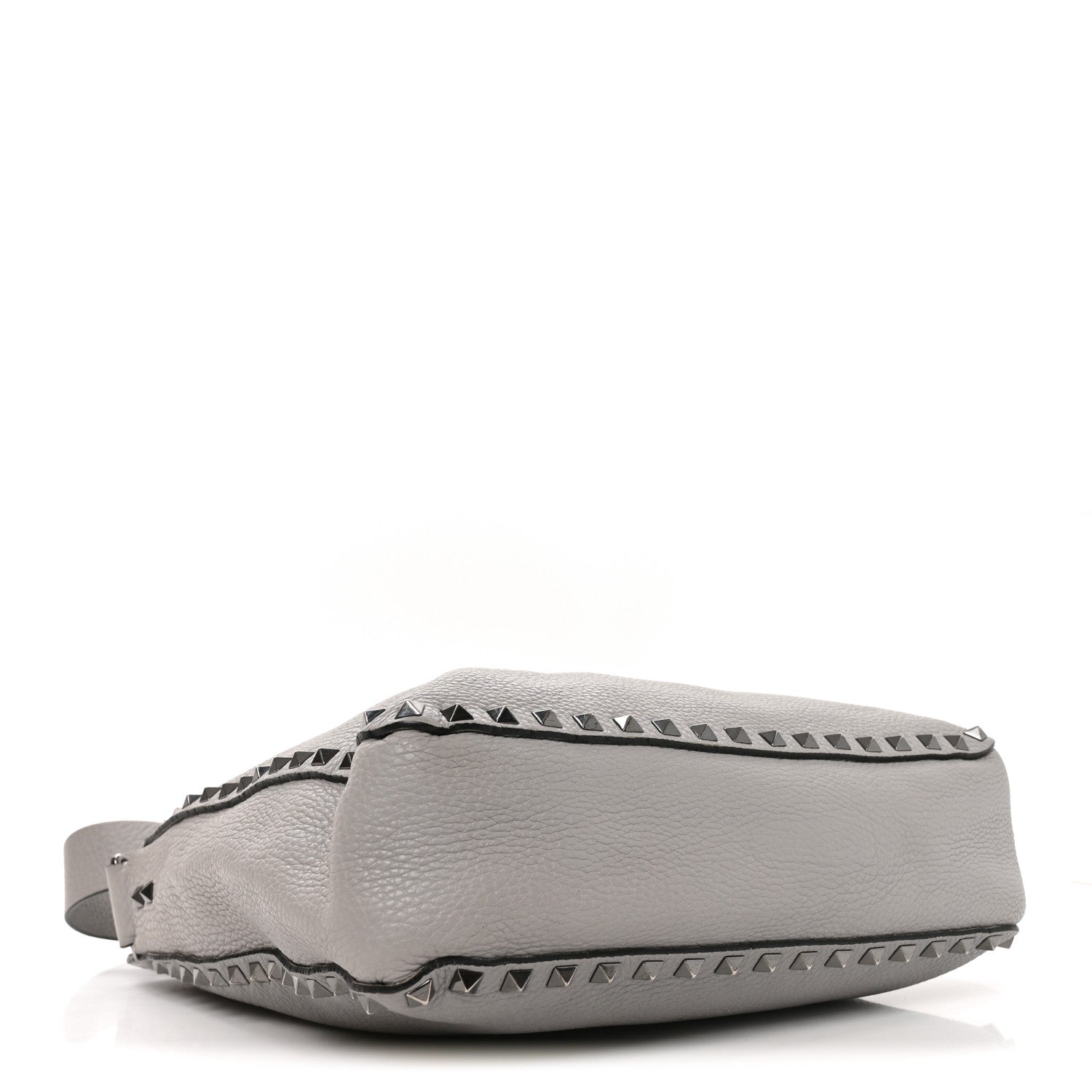 Valentino Garavani Pebbled Calfskin Small Rockstud Flip-Lock Messenger Bag Grey 3 of 8
