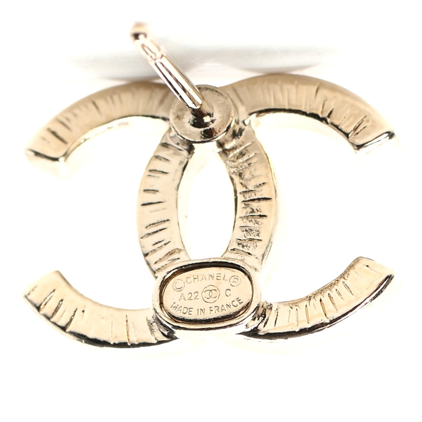 Enamel CC Earrings Black Gold