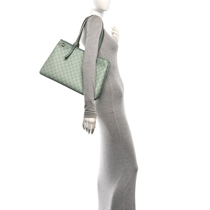 Gucci GG Supreme Monogram Emblem Large Tote Bag Sage Green 2 of 9