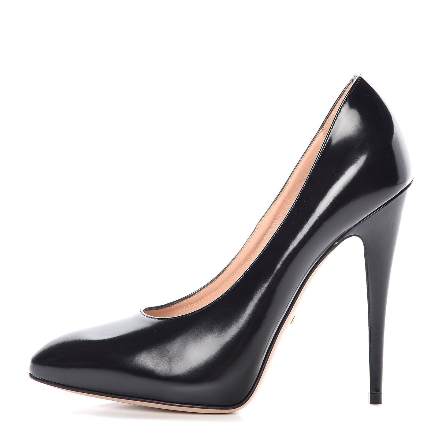 Polished Calfskin Removable Bee Elaisa Platform High Heel Pumps 39 Black