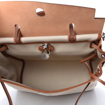 Hermes Military Toile Vache Hunter Herbag Zip Retourne 31 PM Beton Fauve 6 of 11
