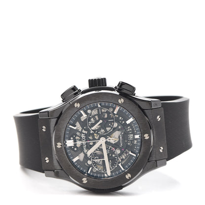 Hublot Titanium Ceramic Alligator 45mm Classic Fusion Aerofusion Chronograph Automatic Watch Black 525.CM.0170.RX 2 of 5