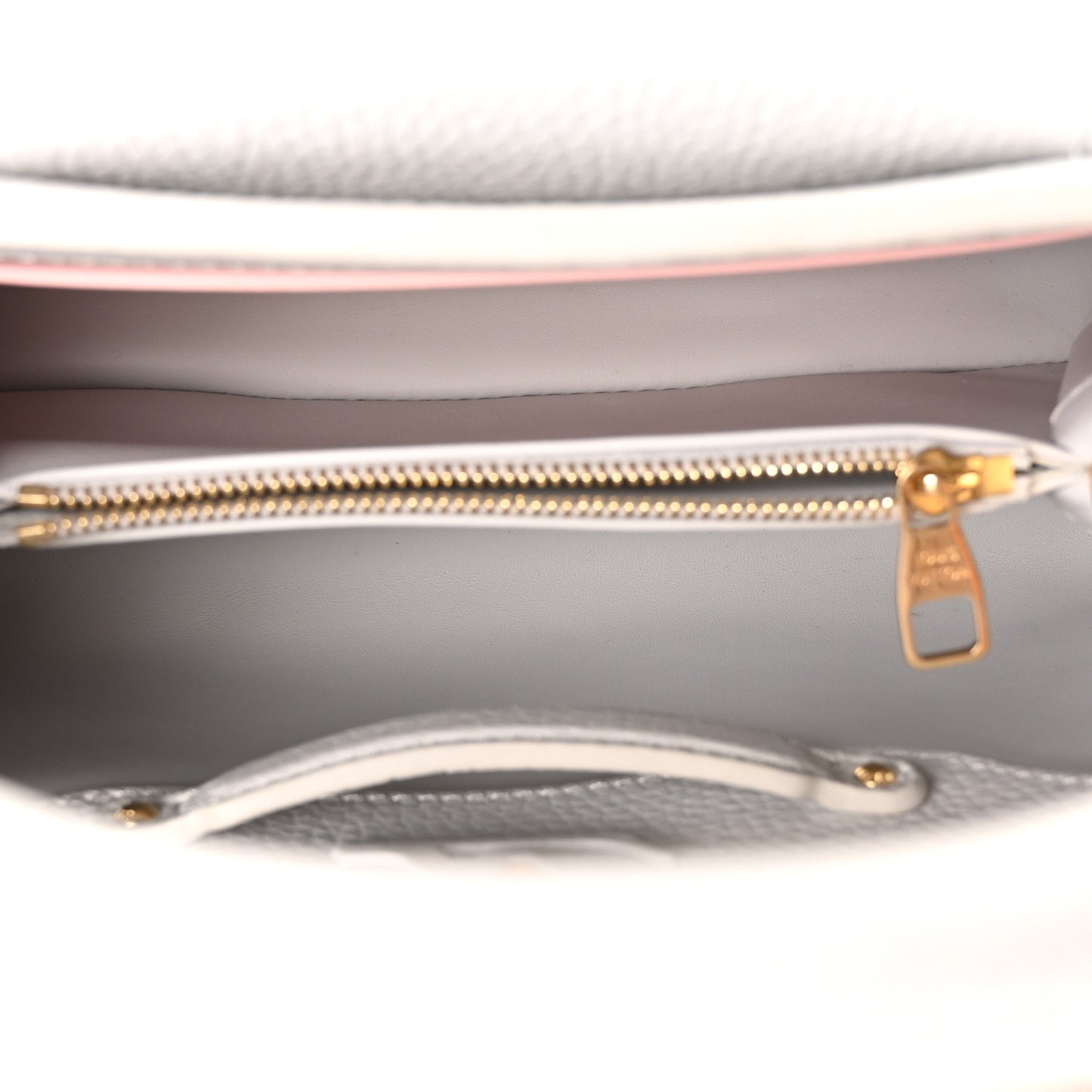 Taurillon Enamel Flower Padlock Chain Capucines BB Silver Sea