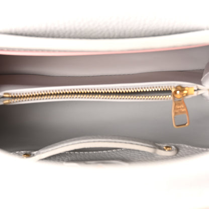 Louis Vuitton Taurillon Enamel Flower Padlock Chain Capucines BB Silver Sea 5 of 9