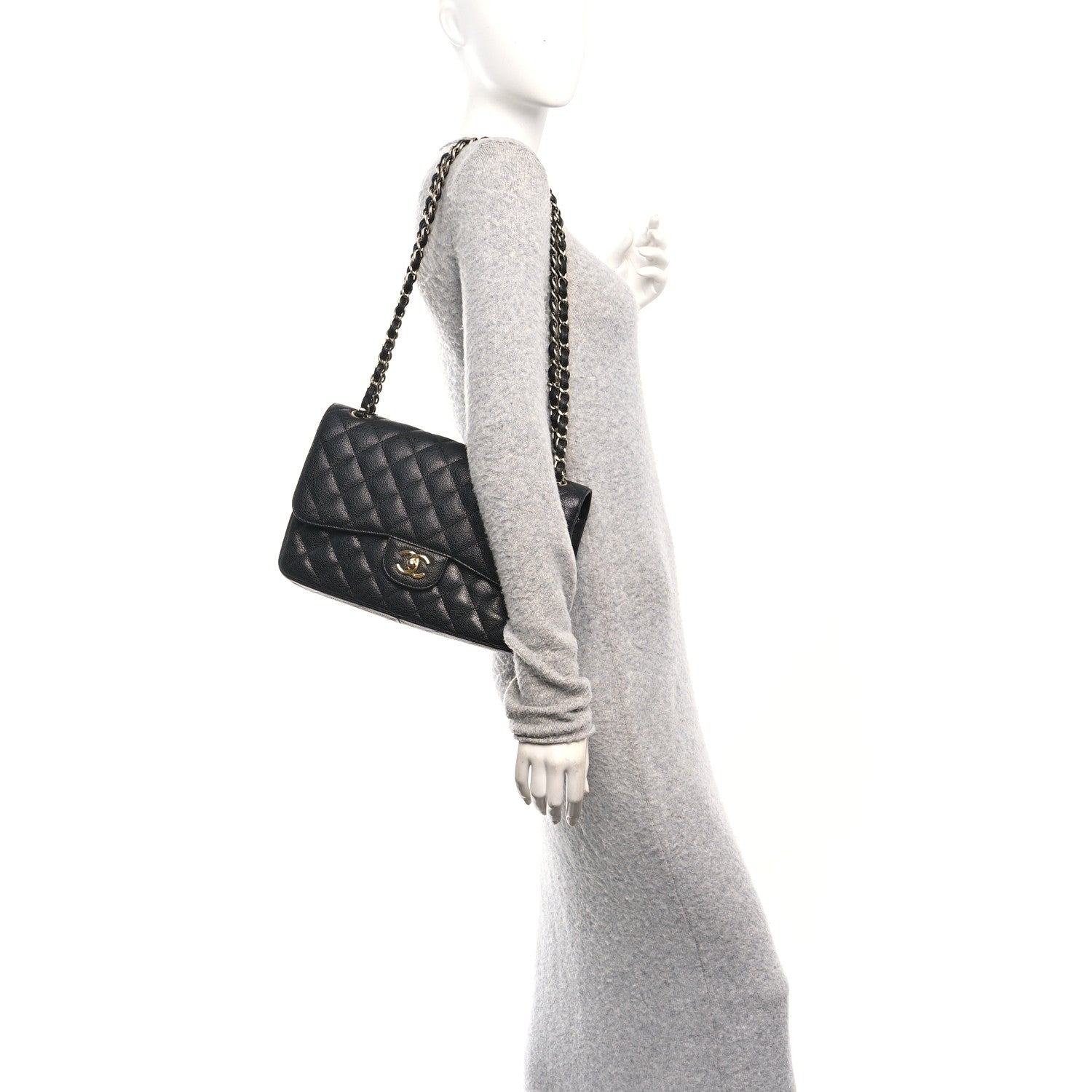 Chanel Caviar Quilted Jumbo Double Flap Black 3 of 19