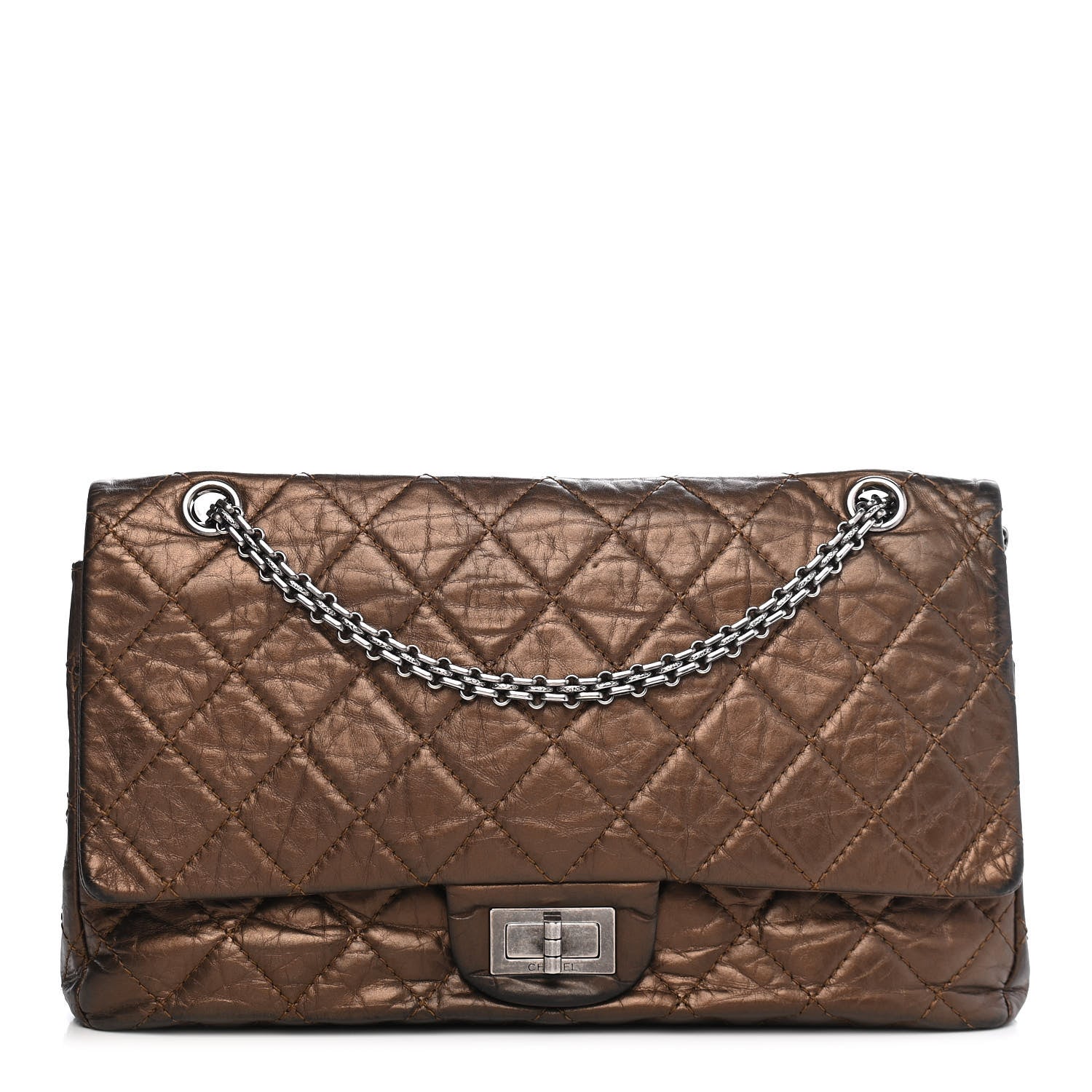 Chanel Metallic Aged Calfskin Quilted 2.55 Reissue 227 Flap Bronze 1 of 9